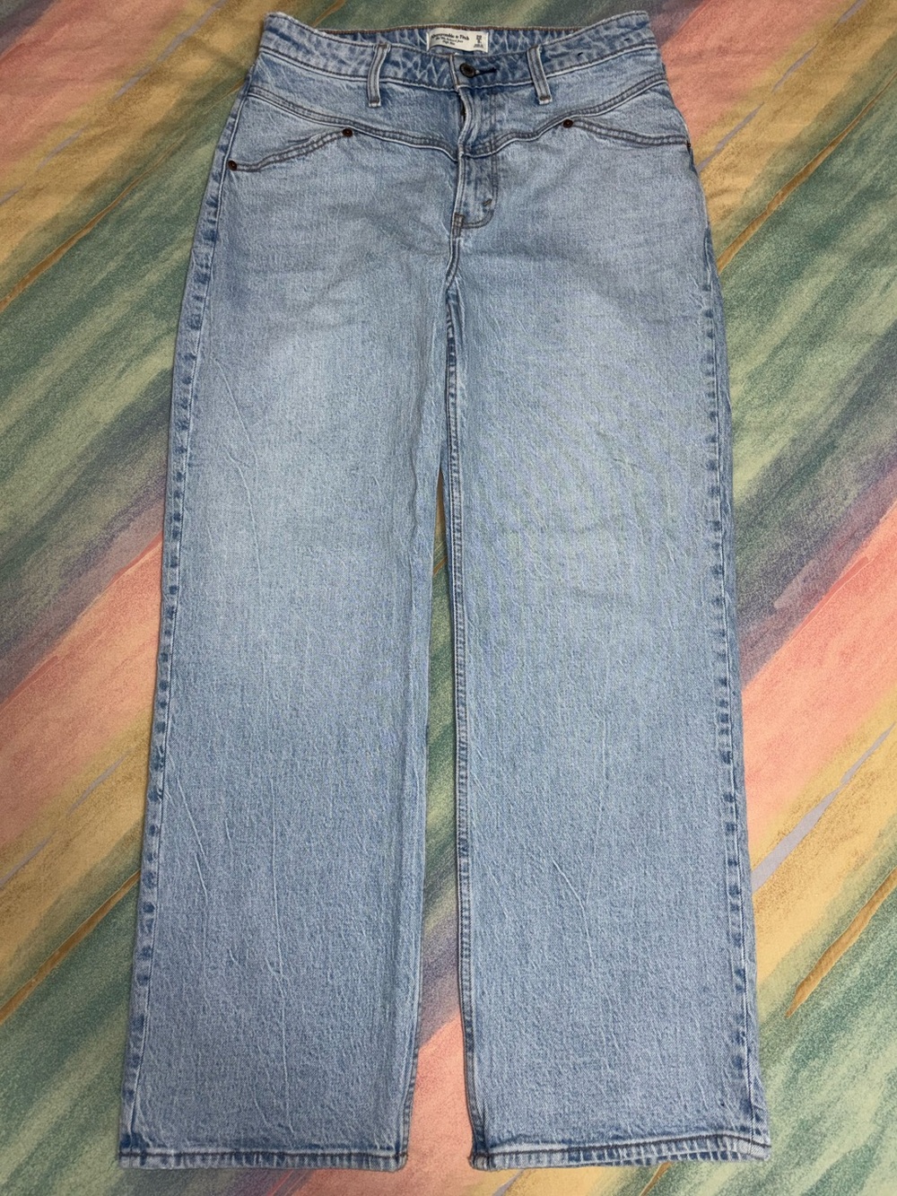 Abercrombie & Fitch Curve Love 90’s Relaxed High Rise Jeans Size 29 /8 blue wash